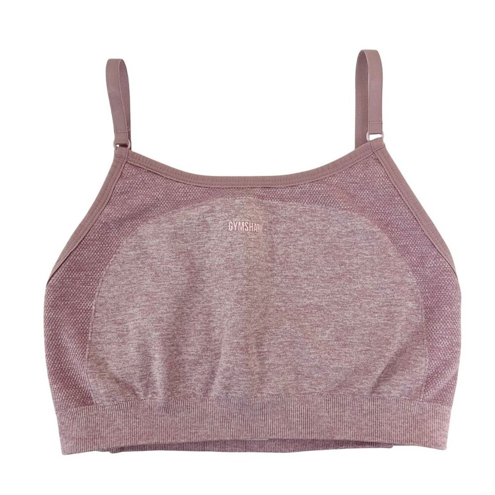 Gymshark Flex Strappy Sports Bra Logo Spell Out Purple - Size Medium